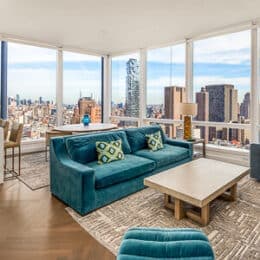 Bright, sharply focused living room photographed for a real estate listing